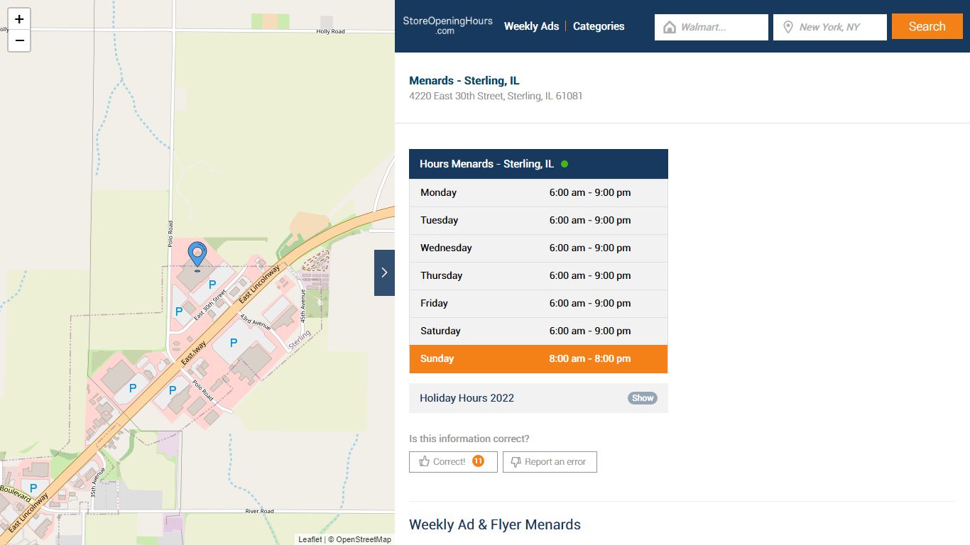 Menards - Sterling, IL - Hours & Weekly Ad - Store Opening Hours